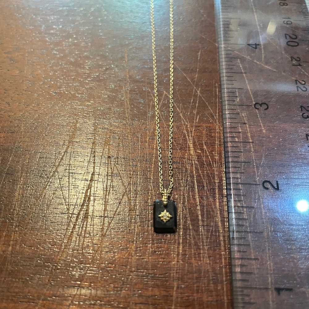 Solid gold, crystal pendant necklace for manifestation – obsidian